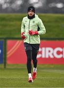 18 March 2025; Goalkeeper Mark Travers during a Republic of Ireland training session at the FAI National Training Centre in Abbotstown, Dublin. Photo by Ben McShane/Sportsfile