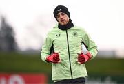 18 March 2025; Goalkeeper Mark Travers during a Republic of Ireland training session at the FAI National Training Centre in Abbotstown, Dublin. Photo by Ben McShane/Sportsfile