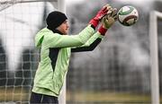 18 March 2025; Goalkeeper Mark Travers during a Republic of Ireland training session at the FAI National Training Centre in Abbotstown, Dublin. Photo by Ben McShane/Sportsfile