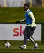 18 March 2025; James Abankwah during a Republic of Ireland training session at the FAI National Training Centre in Abbotstown, Dublin. Photo by Ben McShane/Sportsfile