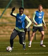 18 March 2025; James Abankwah during a Republic of Ireland training session at the FAI National Training Centre in Abbotstown, Dublin. Photo by Ben McShane/Sportsfile