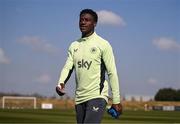 18 March 2025; James Abankwah after a Republic of Ireland training session at the FAI National Training Centre in Abbotstown, Dublin. Photo by Ben McShane/Sportsfile