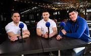 19 March 2025; Diarmuid Connolly, right, Aaron Kernan, left, and Eoin Cadogan are Gaelic Games ambassadors for BoyleSports. Get paid out early with BoyleSports if your team goes 7 points ahead, even if they draw or lose. Photo by Seb Daly/Sportsfile