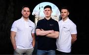 19 March 2025; Diarmuid Connolly, centre, Aaron Kernan, left, and Eoin Cadogan are Gaelic Games ambassadors for BoyleSports. Get paid out early with BoyleSports if your team goes 7 points ahead, even if they draw or lose. Photo by Seb Daly/Sportsfile