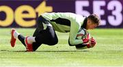 19 March 2025; Goalkeeper Mark Travers during a Republic of Ireland training session at Hristo Botev Stadium in Plovdiv, Bulgaria. Photo by Stephen McCarthy/Sportsfile