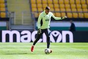19 March 2025; Goalkeeper Gavin Bazunu during a Republic of Ireland training session at Hristo Botev Stadium in Plovdiv, Bulgaria. Photo by Stephen McCarthy/Sportsfile