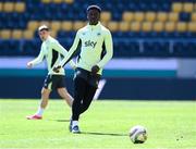 19 March 2025; James Abankwah during a Republic of Ireland training session at Hristo Botev Stadium in Plovdiv, Bulgaria. Photo by Stephen McCarthy/Sportsfile