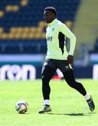 19 March 2025; James Abankwah during a Republic of Ireland training session at Hristo Botev Stadium in Plovdiv, Bulgaria. Photo by Stephen McCarthy/Sportsfile
