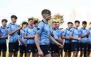 19 March 2025; Ryan O'Sullivan of St Michael's College collects his medal after his side's victory the Bank of Ireland Leinster Rugby Boys Schools Junior Cup final match between St Michael’s College and St Vincent's Castleknock College at Energia Park in Dublin. Photo by Shauna Clinton/Sportsfile