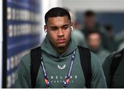 20 March 2025; Republic of Ireland goalkeeper Gavin Bazunu arrives before the UEFA Nations League B/C Play-off 1st Leg match between Bulgaria and Republic of Ireland at Hristo Botev Stadium in Plovdiv, Bulgaria. Photo by Stephen McCarthy/Sportsfile