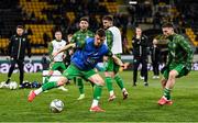 20 March 2025; Republic of Ireland players Jason Knight, left, and Matt Doherty before the UEFA Nations League B/C Play-off 1st Leg match between Bulgaria and Republic of Ireland at Hristo Botev Stadium in Plovdiv, Bulgaria. Photo by Stephen McCarthy/Sportsfile