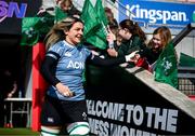 21 March 2025; Erin King with supporters before the Ireland rugby captain's run at Kingspan Stadium in Belfast. Photo by Ramsey Cardy/Sportsfile