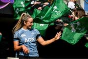 21 March 2025; Stacey Flood during the Ireland rugby captain's run at Kingspan Stadium in Belfast. Photo by Ramsey Cardy/Sportsfile