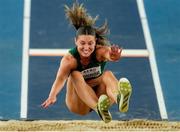 21 March 2025; Kate O’Connor of Ireland in action during the long jump event in the women's pentathlon on day one of the World Indoor Athletics Championships at Nanjing's Cube Gymnasium at the Nanjing Youth Olympic Sports Park in Nanjing, China. Photo by Sportsfile
