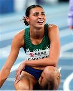 21 March 2025; Sophie O'Sullivan of Irelandreacts after finishing sixth during the women's 1500m heats on day one of the World Indoor Athletics Championships at Nanjing's Cube Gymnasium at the Nanjing Youth Olympic Sports Park in Nanjing, China. Photo by Sportsfile