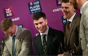 21 March 2025; Errigal Ciaran footballers, from left, Peter Óg McCartan, Ruairí Canavan and Peter Harte during the AIB Club Player Awards at Croke Park in Dublin. The AIB Club Player Awards celebrated the best players from club Football, Hurling, Camogie, and LGFA in a single ceremony for the first time, recognising their outstanding achievements on the field throughout the season. Photo by Ramsey Cardy/Sportsfile
