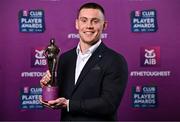 21 March 2025; Cuala footballer Con O’Callaghan with his 2024/25 AIB GAA Club Football Player of the Year award during the AIB Club Player Awards at Croke Park in Dublin. The AIB Club Player Awards celebrated the best players from club Football, Hurling, Camogie, and LGFA in a single ceremony for the first time, recognising their outstanding achievements on the field throughout the season. Photo by Sam Barnes/Sportsfile