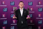 21 March 2025; Cuala footballer Con O’Callaghan with his 2024/25 AIB GAA Club Football Player of the Year award and AIB Club Football Team of the Year Award during the AIB Club Player Awards at Croke Park in Dublin. The AIB Club Player Awards celebrated the best players from club Football, Hurling, Camogie, and LGFA in a single ceremony for the first time, recognising their outstanding achievements on the field throughout the season. Photo by Sam Barnes/Sportsfile