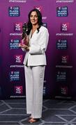21 March 2025; Sarsfields camogie player Niamh McGrath with her 2024 Camogie Club Championship Player of the Year award during the AIB Club Player Awards at Croke Park in Dublin. The AIB Club Player Awards celebrated the best players from club Football, Hurling, Camogie, and LGFA in a single ceremony for the first time, recognising their outstanding achievements on the field throughout the season. Photo by Sam Barnes/Sportsfile