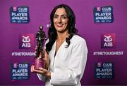 21 March 2025; Sarsfields camogie player Niamh McGrath with her 2024 Camogie Club Championship Player of the Year award during the AIB Club Player Awards at Croke Park in Dublin. The AIB Club Player Awards celebrated the best players from club Football, Hurling, Camogie, and LGFA in a single ceremony for the first time, recognising their outstanding achievements on the field throughout the season. Photo by Sam Barnes/Sportsfile
