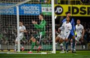21 March 2025; Isaac Price of Northern Ireland reacts after a missed opportunity on goal during the international friendly match between Northern Ireland and Switzerland at the National Football Stadium at Windsor Park in Belfast. Photo by Ben McShane/Sportsfile