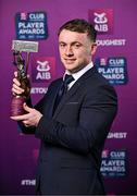 21 March 2025; Cuala footballer Niall O'Callaghan with his 2024/25 Football Team of the Year award during the AIB Club Player Awards at Croke Park in Dublin. The AIB Club Player Awards celebrated the best players from club Football, Hurling, Camogie, and LGFA in a single ceremony for the first time, recognising their outstanding achievements on the field throughout the season. Photo by Sam Barnes/Sportsfile