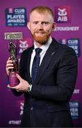 21 March 2025; Coolera-Strandhill footballer Seán Taylor with his 2024/25 Football Team of the Year award during the AIB Club Player Awards at Croke Park in Dublin. The AIB Club Player Awards celebrated the best players from club Football, Hurling, Camogie, and LGFA in a single ceremony for the first time, recognising their outstanding achievements on the field throughout the season. Photo by Sam Barnes/Sportsfile