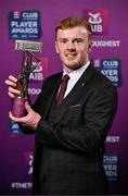 21 March 2025; Na Fianna hurler Conor McHugh with his 2024/25 Hurling Team of the Year award during the AIB Club Player Awards at Croke Park in Dublin. The AIB Club Player Awards celebrated the best players from club Football, Hurling, Camogie, and LGFA in a single ceremony for the first time, recognising their outstanding achievements on the field throughout the season. Photo by Sam Barnes/Sportsfile