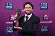 21 March 2025; Na Fianna hurler Ciarán Stacey with his 2024/25 Hurling Team of the Year award during the AIB Club Player Awards at Croke Park in Dublin. The AIB Club Player Awards celebrated the best players from club Football, Hurling, Camogie, and LGFA in a single ceremony for the first time, recognising their outstanding achievements on the field throughout the season. Photo by Sam Barnes/Sportsfile
