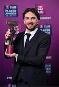 21 March 2025; Na Fianna hurler Ciarán Stacey with his 2024/25 Hurling Team of the Year award during the AIB Club Player Awards at Croke Park in Dublin. The AIB Club Player Awards celebrated the best players from club Football, Hurling, Camogie, and LGFA in a single ceremony for the first time, recognising their outstanding achievements on the field throughout the season. Photo by Sam Barnes/Sportsfile