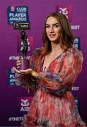 21 March 2025; Kilmacud Crokes ladies footballer Lauren Magee with her 2024 Ladies Gaelic Football Team of the Year award during the AIB Club Player Awards at Croke Park in Dublin. The AIB Club Player Awards celebrated the best players from club Football, Hurling, Camogie, and LGFA in a single ceremony for the first time, recognising their outstanding achievements on the field throughout the season. Photo by Seb Daly/Sportsfile