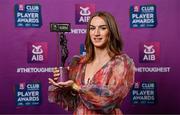 21 March 2025; Kilmacud Crokes ladies footballer Lauren Magee with her 2024 Ladies Gaelic Football Team of the Year award during the AIB Club Player Awards at Croke Park in Dublin. The AIB Club Player Awards celebrated the best players from club Football, Hurling, Camogie, and LGFA in a single ceremony for the first time, recognising their outstanding achievements on the field throughout the season. Photo by Seb Daly/Sportsfile