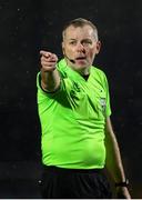 21 March 2025; Referee Ray Matthews during the SSE Airtricity Men's First Division match between Cobh Ramblers and Athlone Town at St Colman's Park in Cobh, Cork. Photo by Michael P Ryan/Sportsfile