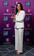 21 March 2025; Sarsfields camogie player Niamh McGrath with her 2024 Camogie Team of the Year award during the AIB Club Player Awards at Croke Park in Dublin. The AIB Club Player Awards celebrated the best players from club Football, Hurling, Camogie, and LGFA in a single ceremony for the first time, recognising their outstanding achievements on the field throughout the season. Photo by Seb Daly/Sportsfile