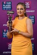21 March 2025; Sarsfields camogie player Maria Cooney with her 2024 Camogie Team of the Year award during the AIB Club Player Awards at Croke Park in Dublin. The AIB Club Player Awards celebrated the best players from club Football, Hurling, Camogie, and LGFA in a single ceremony for the first time, recognising their outstanding achievements on the field throughout the season. Photo by Seb Daly/Sportsfile