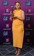 21 March 2025; Sarsfields camogie player Maria Cooney with her 2024 Camogie Team of the Year award during the AIB Club Player Awards at Croke Park in Dublin. The AIB Club Player Awards celebrated the best players from club Football, Hurling, Camogie, and LGFA in a single ceremony for the first time, recognising their outstanding achievements on the field throughout the season. Photo by Seb Daly/Sportsfile