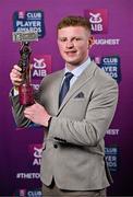 21 March 2025; Errigan Ciaran footballer Peter Óg McCartan with his 2024/25 Football Team of the Year award during the AIB Club Player Awards at Croke Park in Dublin. The AIB Club Player Awards celebrated the best players from club Football, Hurling, Camogie, and LGFA in a single ceremony for the first time, recognising their outstanding achievements on the field throughout the season. Photo by Sam Barnes/Sportsfile