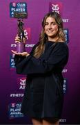 21 March 2025; Kilmacud Crokes ladies footballer Aoife Kane with her 2024 Ladies Gaelic Football Team of the Year award during the AIB Club Player Awards at Croke Park in Dublin. The AIB Club Player Awards celebrated the best players from club Football, Hurling, Camogie, and LGFA in a single ceremony for the first time, recognising their outstanding achievements on the field throughout the season. Photo by Seb Daly/Sportsfile