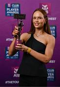 21 March 2025; Kilkerrin-Clonberne ladies footballer Olivia Divilly with her 2024 Ladies Gaelic Football Team of the Year award during the AIB Club Player Awards at Croke Park in Dublin. The AIB Club Player Awards celebrated the best players from club Football, Hurling, Camogie, and LGFA in a single ceremony for the first time, recognising their outstanding achievements on the field throughout the season. Photo by Seb Daly/Sportsfile