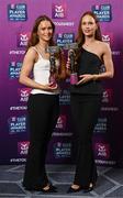 21 March 2025; Kilkerrin-Clonberne ladies footballers Niamh and Olivia Divilly with their 2024 Ladies Gaelic Football Team of the Year awards during the AIB Club Player Awards at Croke Park in Dublin. The AIB Club Player Awards celebrated the best players from club Football, Hurling, Camogie, and LGFA in a single ceremony for the first time, recognising their outstanding achievements on the field throughout the season. Photo by Seb Daly/Sportsfile