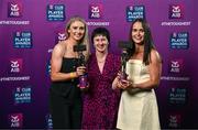 21 March 2025; Kilkerrin-Clonberne ladies footballers Louise and Nicola Ward with their mother Chrissie during the AIB Club Player Awards at Croke Park in Dublin. The AIB Club Player Awards celebrated the best players from club Football, Hurling, Camogie, and LGFA in a single ceremony for the first time, recognising their outstanding achievements on the field throughout the season. Photo by Seb Daly/Sportsfile