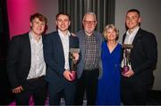 21 March 2025; Cuala footballers Niall and Con O'Callaghan with family during the AIB Club Player Awards at Croke Park in Dublin. The AIB Club Player Awards celebrated the best players from club Football, Hurling, Camogie, and LGFA in a single ceremony for the first time, recognising their outstanding achievements on the field throughout the season. Photo by Seb Daly/Sportsfile