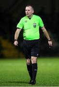 21 March 2025; Referee Ray Matthews during the SSE Airtricity Men's First Division match between Cobh Ramblers and Athlone Town at St Colman's Park in Cobh, Cork. Photo by Michael P Ryan/Sportsfile