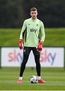 22 March 2025; Goalkeeper Mark Travers during a Republic of Ireland training session at the FAI National Training Centre in Abbotstown, Dublin. Photo by Stephen McCarthy/Sportsfile