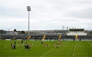 22 March 2025; The Meath team warm up before the Lidl Ladies National Football League Division 1 Round 6 match between Kerry and Meath at Austin Stack Park in Tralee, Kerry. Photo by Brendan Moran/Sportsfile
