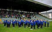 22 March 2025; The pupils of Kilmurry National School in Cordal, Kerry, perform Amhrán na bhFiann by sign language before the Lidl Ladies National Football League Division 1 Round 6 match between Kerry and Meath at Austin Stack Park in Tralee, Kerry. Photo by Brendan Moran/Sportsfile