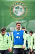 22 March 2025; Nathan Collins during a Republic of Ireland training session at the FAI National Training Centre in Abbotstown, Dublin. Photo by Stephen McCarthy/Sportsfile