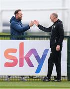22 March 2025; Aidan Price, FAI's Head of Talent ID and Recruitment, with osteopath Tony McCarthy during a Republic of Ireland training session at the FAI National Training Centre in Abbotstown, Dublin. Photo by Stephen McCarthy/Sportsfile