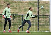 22 March 2025; Goalkeeper Gavin Bazunu during a Republic of Ireland training session at the FAI National Training Centre in Abbotstown, Dublin. Photo by Stephen McCarthy/Sportsfile