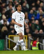 21 March 2025; Isaac Schmidt of Switzerland during the international friendly match between Northern Ireland and Switzerland at the National Football Stadium at Windsor Park in Belfast. Photo by Ben McShane/Sportsfile